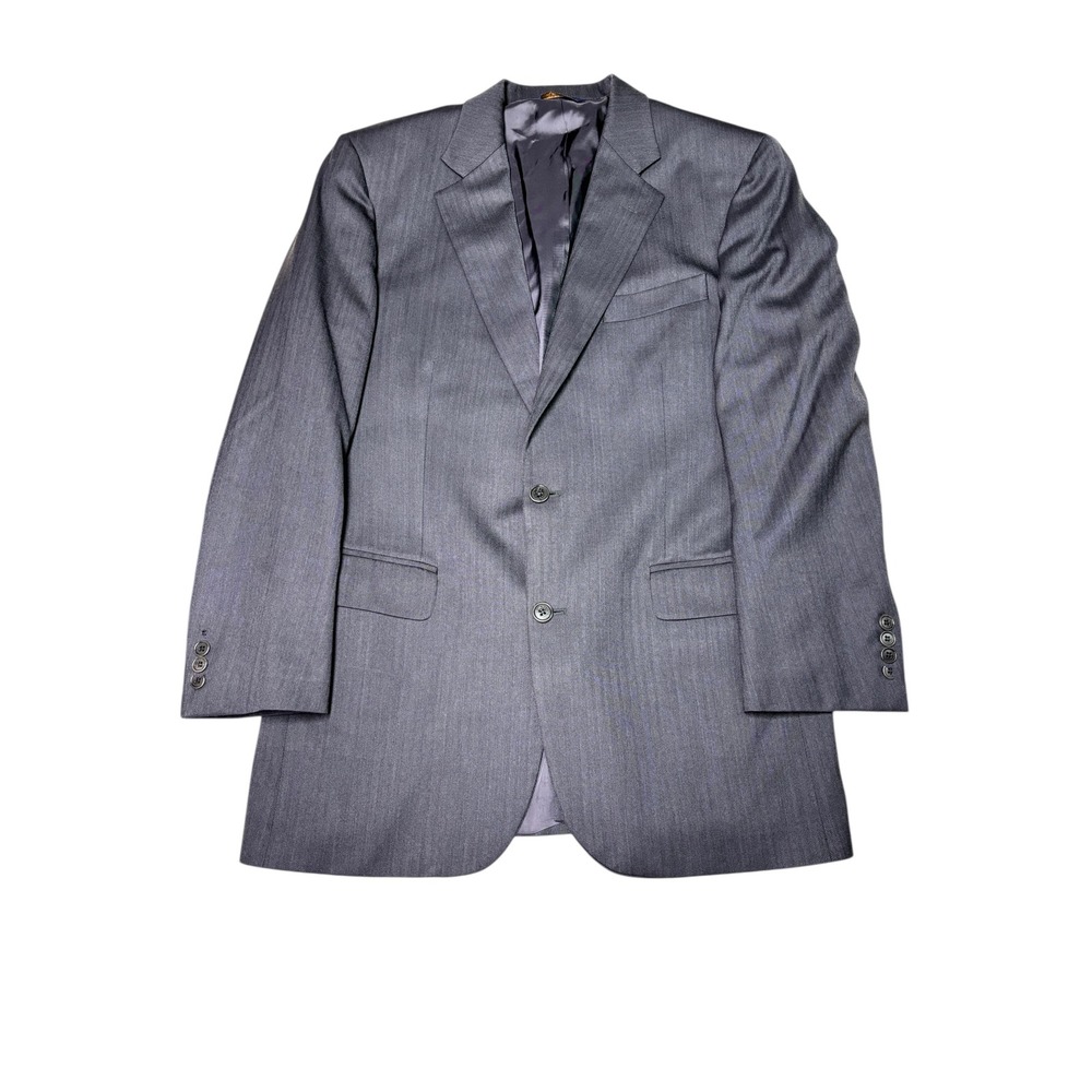 Brooks Brothers Madison 1818 Gray Herringbone Wool Blazer Jacket Mens‎ 40L